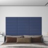 Panneaux muraux 12 pcs Bleu 60x15 cm Tissu 1,08 m² 