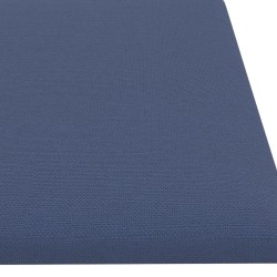 Panneaux muraux 12 pcs Bleu 60x15 cm Tissu 1,08 m² 