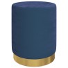 Tabouret de rangement rond Bleu Velours 