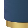 Tabouret de rangement rond Bleu Velours 