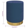 Tabouret de rangement rond Bleu Velours 