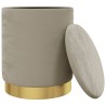 Tabouret de rangement rond Gris foncé Velours 