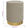 Tabouret de rangement rond Gris foncé Velours 