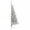 Demi sapin de Noël artificiel avec support argenté 180 cm PET 
