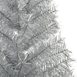 Demi sapin de Noël artificiel avec support argenté 180 cm PET 