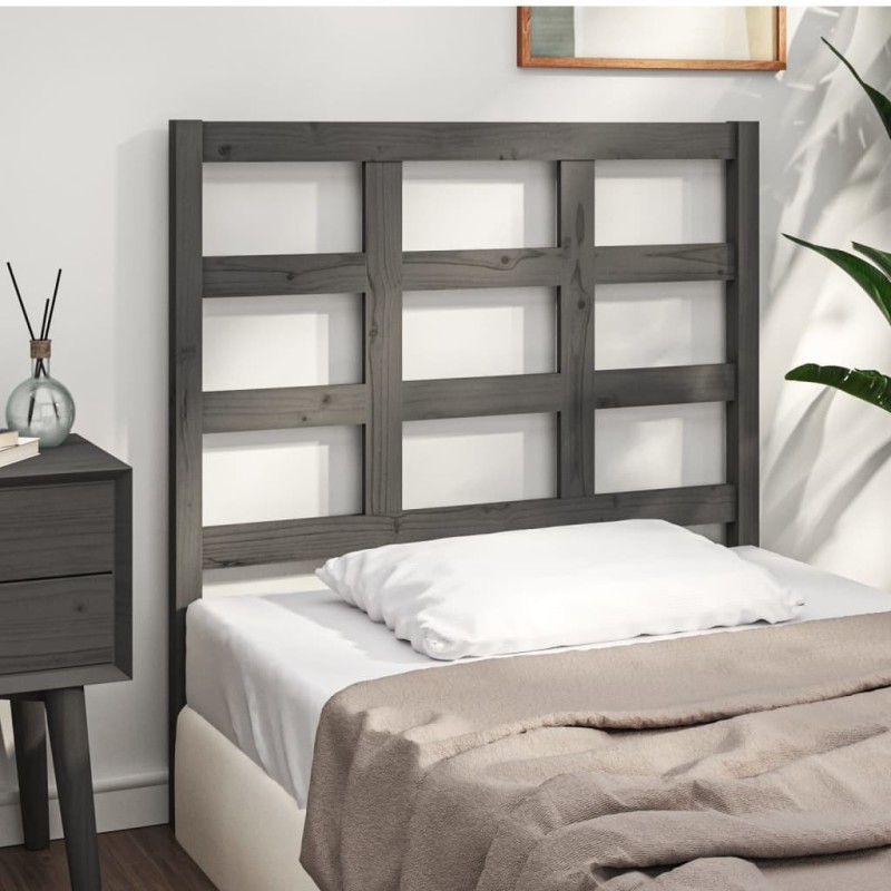 Tête de lit Gris 105,5x4x100 cm Bois massif de pin Tête de lit Gris 105,5x4x100 cm Bois massif de pin