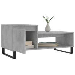 Table basse Gris béton 100x50x45 cm Bois d'ingénierie 