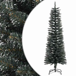 Sapin de Noël artificiel mince avec support Vert 150 cm PVC 