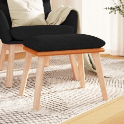 Repose-pied Noir 45x29,5x35 cm Tissu et similicuir 