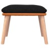 Repose-pied Noir 45x29,5x35 cm Tissu et similicuir 