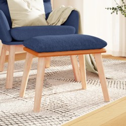 Repose-pied Bleu 45x29,5x35 cm Tissu et similicuir 