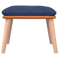 Repose-pied Bleu 45x29,5x35 cm Tissu et similicuir 