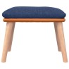 Repose-pied Bleu 45x29,5x35 cm Tissu et similicuir 