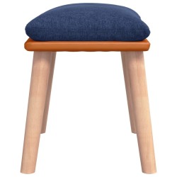 Repose-pied Bleu 45x29,5x35 cm Tissu et similicuir 