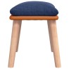 Repose-pied Bleu 45x29,5x35 cm Tissu et similicuir 