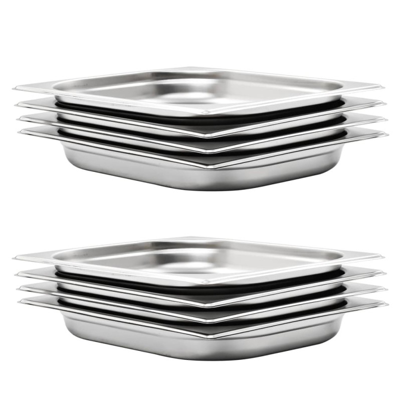 Récipients Gastronorm 8 pcs GN 1/2 40 mm Acier inoxydable Récipients Gastronorm 8 pcs GN 1/2 40 mm Acier inoxydable