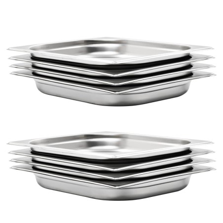 Récipients Gastronorm 8 pcs GN 1/2 40 mm Acier inoxydable  