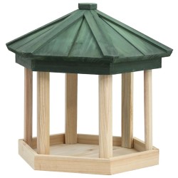 Mangeoire à oiseaux Octogone Bois de sapin 33x30 cm 