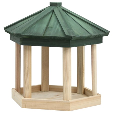 Mangeoire à oiseaux Octogone Bois de sapin 33x30 cm 