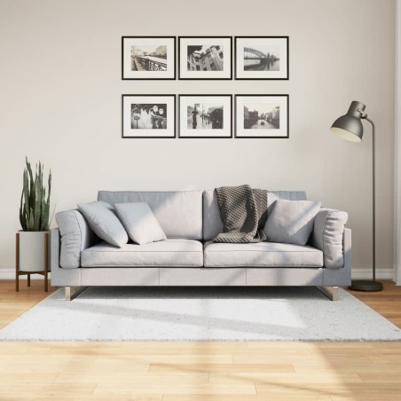 Tapis OVIEDO à poils courts gris 120x120 cm 