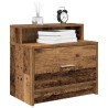 Table de chevet avec tiroir vieux bois 51x31x47 cm 