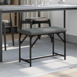 Banc à manger gris foncé 62x32x45 cm acier et tissu 