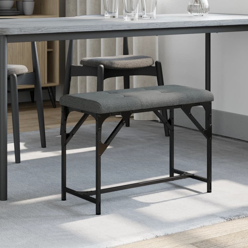 Banc à manger gris foncé 62x32x45 cm acier et tissu 