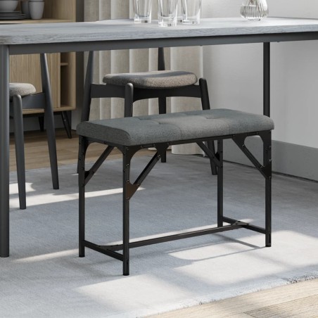 Banc à manger gris foncé 62x32x45 cm acier et tissu 