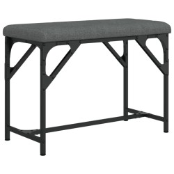 Banc à manger gris foncé 62x32x45 cm acier et tissu 
