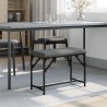 Banc à manger gris foncé 62x32x45 cm acier et tissu 