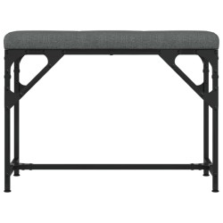 Banc à manger gris foncé 62x32x45 cm acier et tissu 