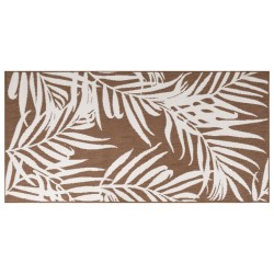 Tapis d'extérieur marron et blanc 100x200 cm design réversible 