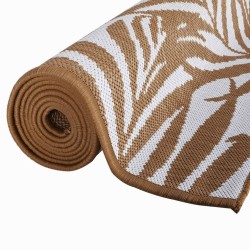 Tapis d'extérieur marron et blanc 100x200 cm design réversible 