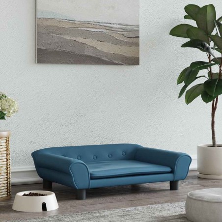 Lit pour chien bleu 70x48x22 cm velours 