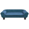 Lit pour chien bleu 70x48x22 cm velours 