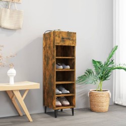 Meuble à chaussures Chêne fumé 30x35x105 cm Bois d'ingénierie 