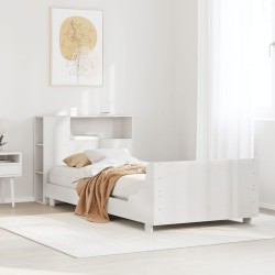 Cadre de lit sans matelas blanc 90x200 cm bois de pin massif 