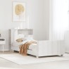Cadre de lit sans matelas blanc 90x200 cm bois de pin massif 