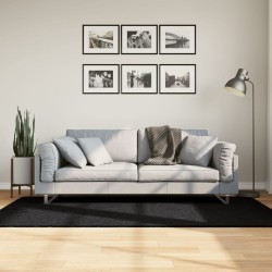 Tapis OVIEDO à poils courts noir 100x200 cm 