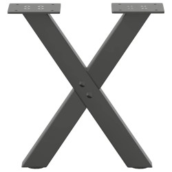 Pieds de table basse en forme de X, 2 pièces, anthracite, 40 x (30-31) cm, acier 