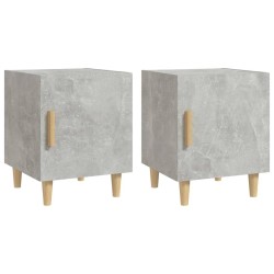 Tables de chevet 2 pcs Gris béton Bois d'ingénierie 