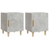 Tables de chevet 2 pcs Gris béton Bois d'ingénierie 