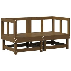 Canapés d'angle et coussins 2pcs marron miel bois de pin massif 