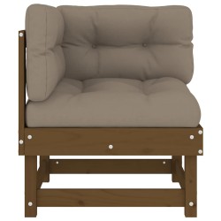 Canapés d'angle et coussins 2pcs marron miel bois de pin massif 