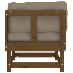 Canapés d'angle et coussins 2pcs marron miel bois de pin massif 