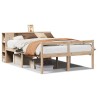 Lit bibliothèque sans matelas 120x190 cm bois de pin massif 