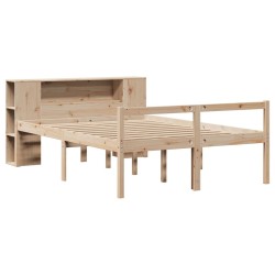 Lit bibliothèque sans matelas 120x190 cm bois de pin massif 