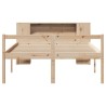 Lit bibliothèque sans matelas 120x190 cm bois de pin massif 