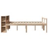 Lit bibliothèque sans matelas 120x190 cm bois de pin massif 