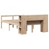 Lit bibliothèque sans matelas 120x190 cm bois de pin massif 